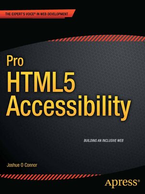 cover image of Pro HTML5 Accessibility